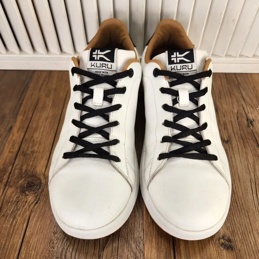 Kuru Roam Classic Court Sneakers Womens Size 8.5 White Leather Low Tennis Shoes